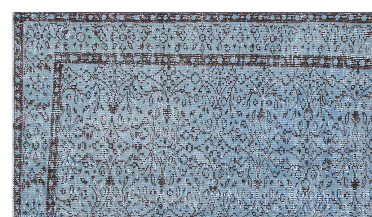 Blue Over Dyed Vintage Rug 5&#39;0&#39;&#39; x 8&#39;10&#39;&#39; ft 153 x 268 cm