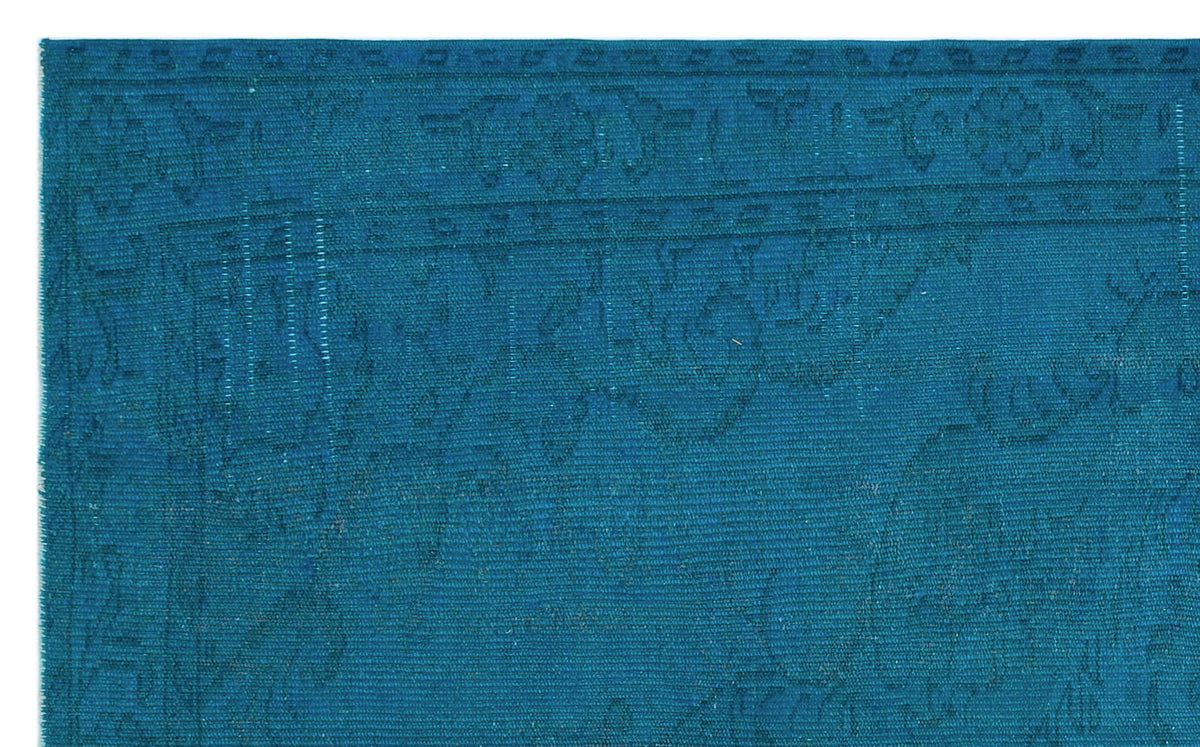 Turquoise  Over Dyed Vintage Rug 5&#39;8&#39;&#39; x 8&#39;11&#39;&#39; ft 172 x 272 cm