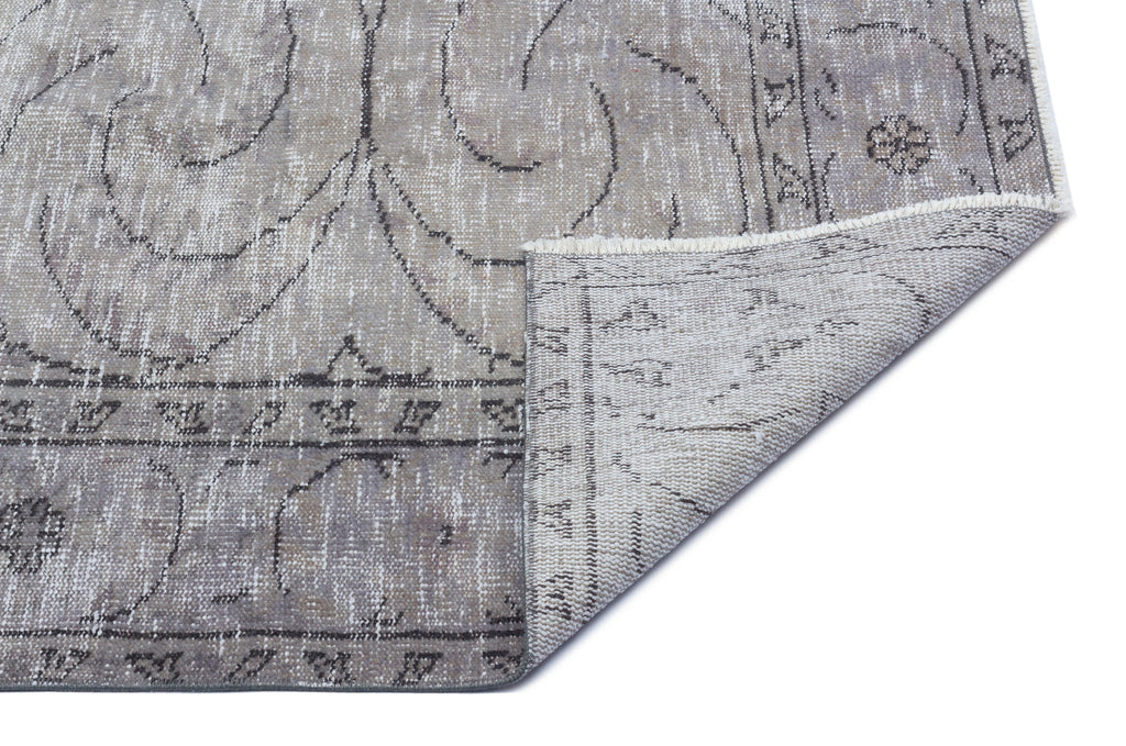 Gray Over Dyed Vintage Rug 5'10'' x 8'11'' ft 177 x 272 cm