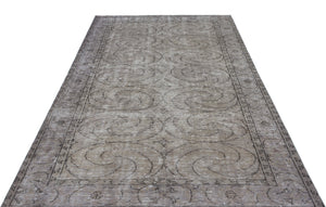 Gray Over Dyed Vintage Rug 5'10'' x 8'11'' ft 177 x 272 cm