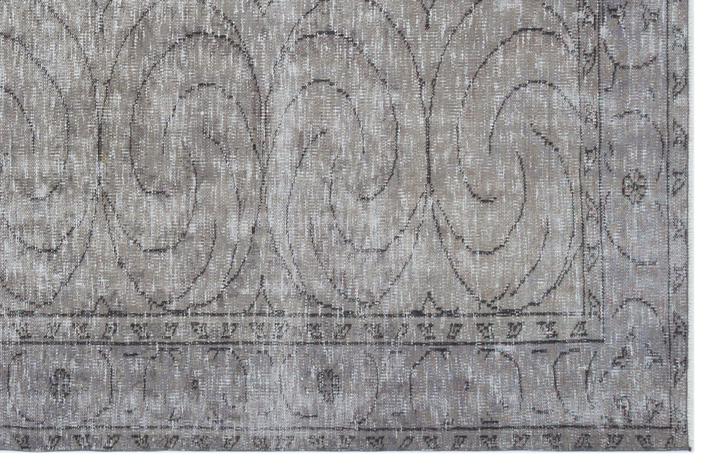 Gray Over Dyed Vintage Rug 5'10'' x 8'11'' ft 177 x 272 cm