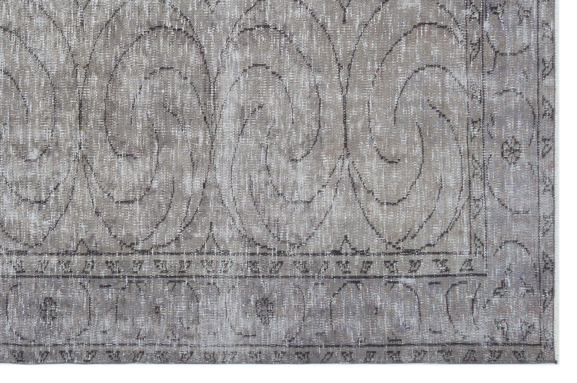 Gray Over Dyed Vintage Rug 5'10'' x 8'11'' ft 177 x 272 cm