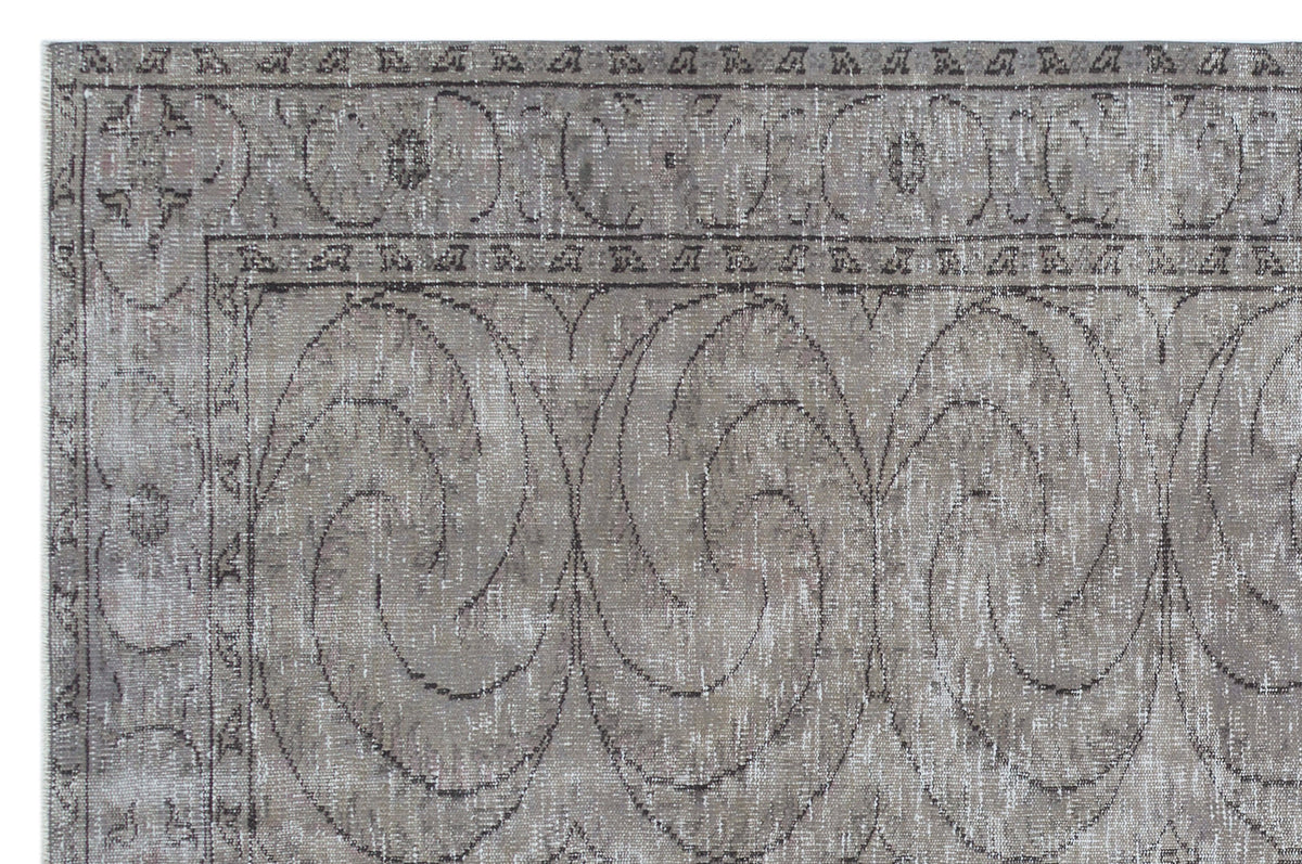 Gray Over Dyed Vintage Rug 5&#39;10&#39;&#39; x 8&#39;11&#39;&#39; ft 177 x 272 cm