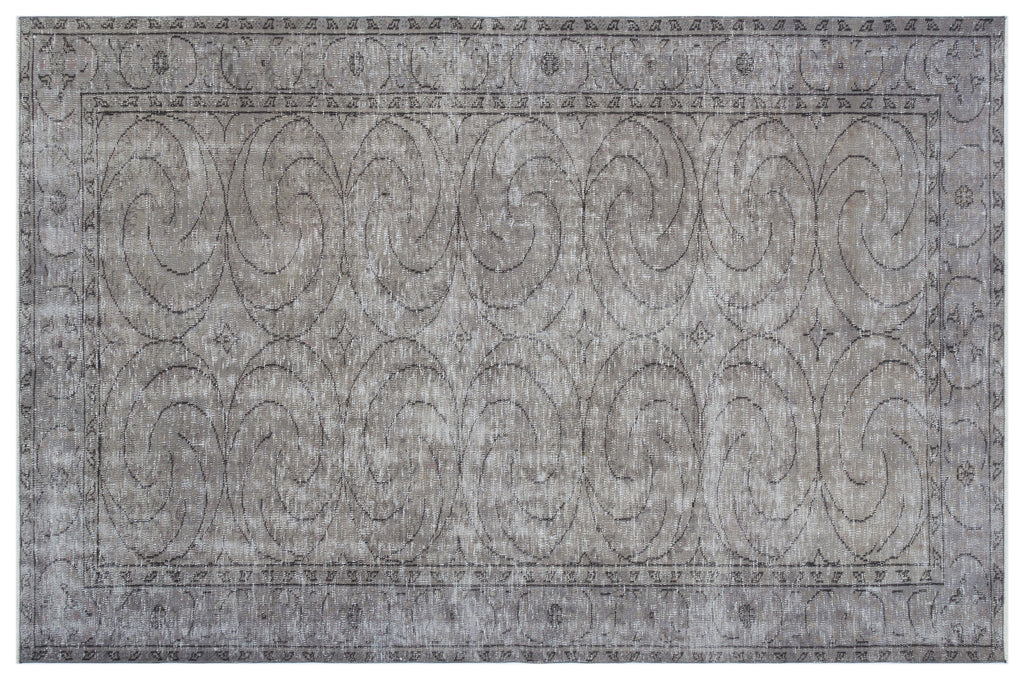 Gray Over Dyed Vintage Rug 5'10'' x 8'11'' ft 177 x 272 cm