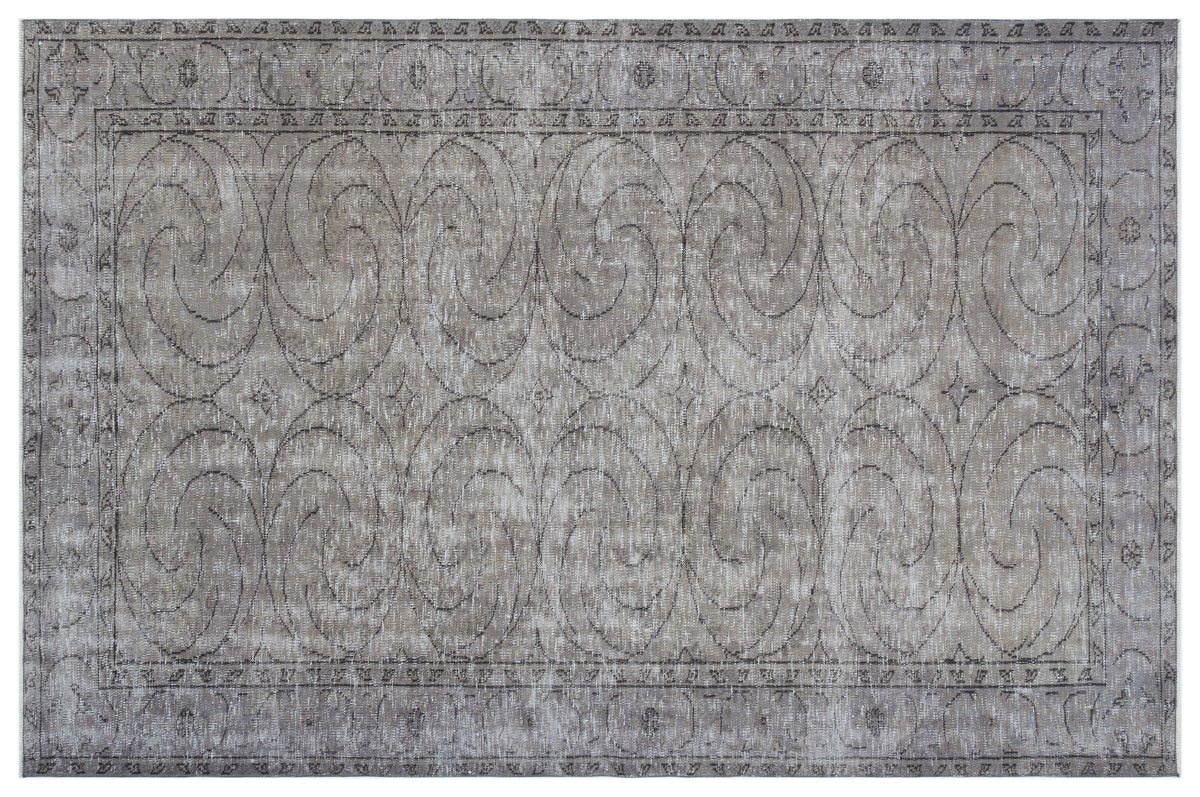 Gray Over Dyed Vintage Rug 5&#39;10&#39;&#39; x 8&#39;11&#39;&#39; ft 177 x 272 cm