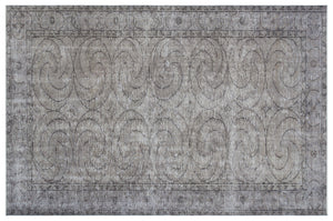 Gray Over Dyed Vintage Rug 5'10'' x 8'11'' ft 177 x 272 cm