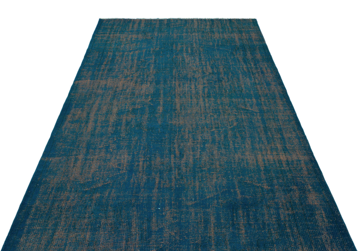 Turquoise  Over Dyed Vintage Rug 5&#39;5&#39;&#39; x 9&#39;4&#39;&#39; ft 164 x 285 cm