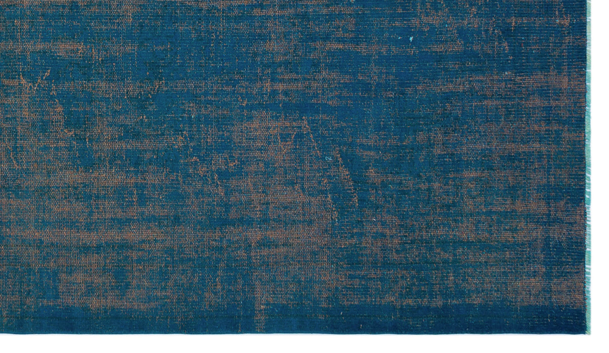 Turquoise  Over Dyed Vintage Rug 5&#39;5&#39;&#39; x 9&#39;4&#39;&#39; ft 164 x 285 cm