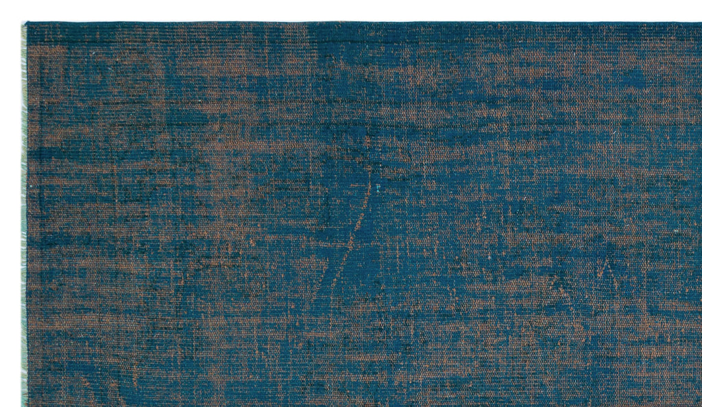 Turquoise  Over Dyed Vintage Rug 5'5'' x 9'4'' ft 164 x 285 cm