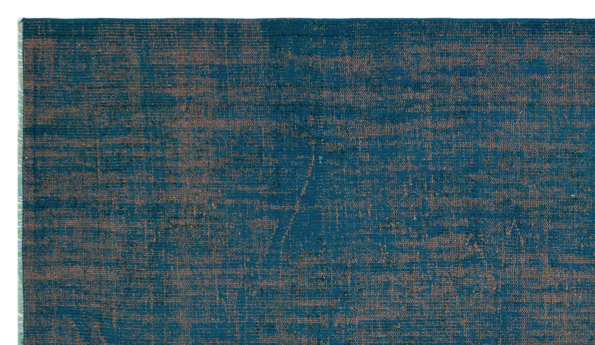 Turquoise  Over Dyed Vintage Rug 5'5'' x 9'4'' ft 164 x 285 cm