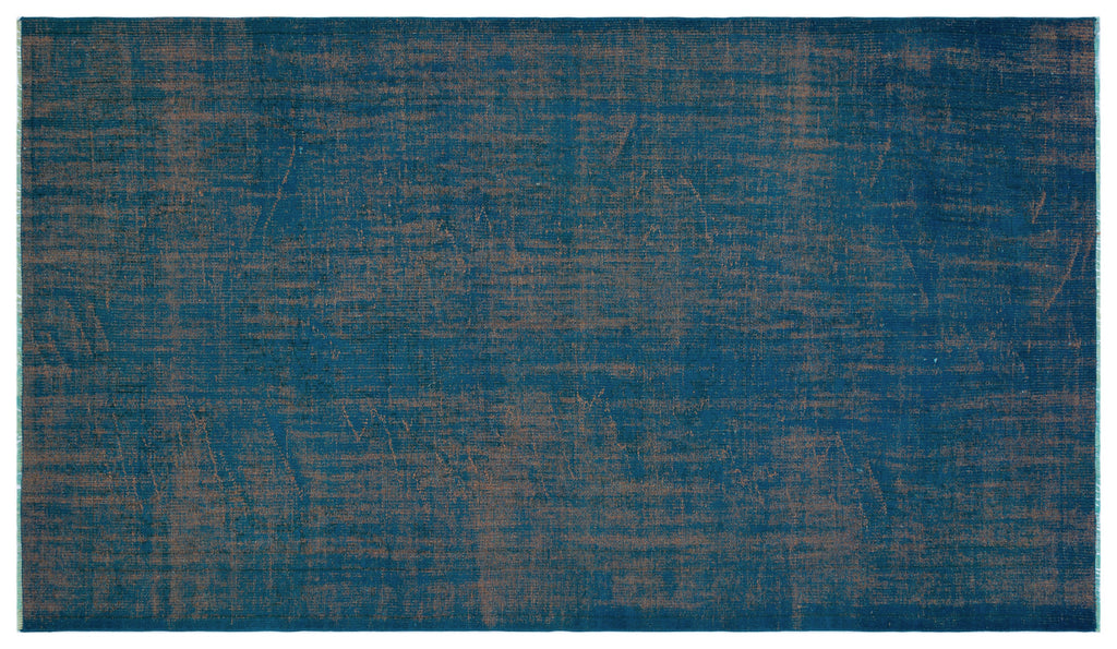 Turquoise  Over Dyed Vintage Rug 5'5'' x 9'4'' ft 164 x 285 cm
