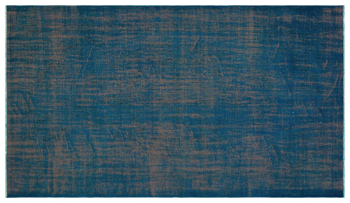 Turquoise  Over Dyed Vintage Rug 5&#39;5&#39;&#39; x 9&#39;4&#39;&#39; ft 164 x 285 cm