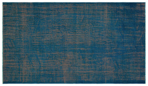 Turquoise  Over Dyed Vintage Rug 5'5'' x 9'4'' ft 164 x 285 cm