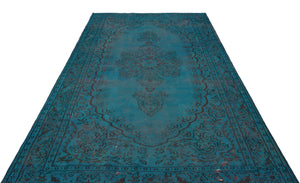 Turquoise  Over Dyed Vintage Rug 6'2'' x 10'0'' ft 187 x 305 cm