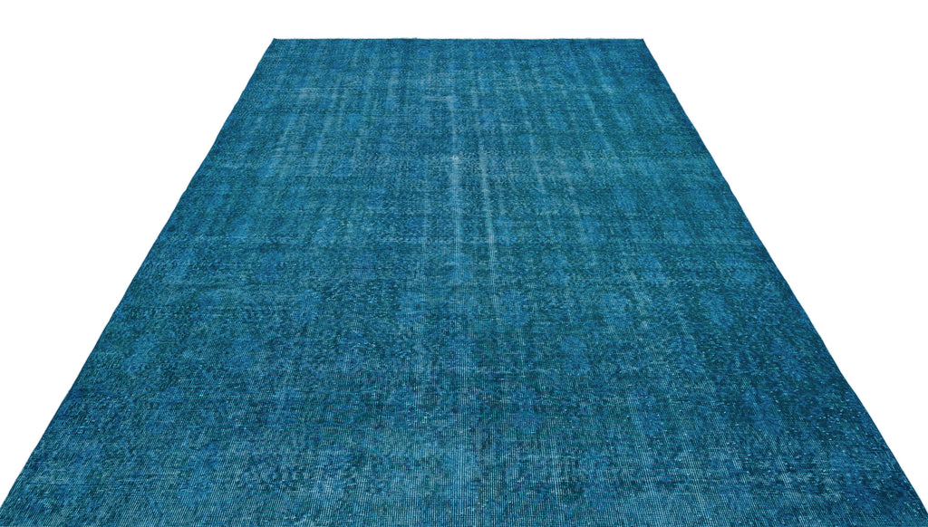Turquoise  Over Dyed Vintage Rug 7'1'' x 10'11'' ft 216 x 334 cm