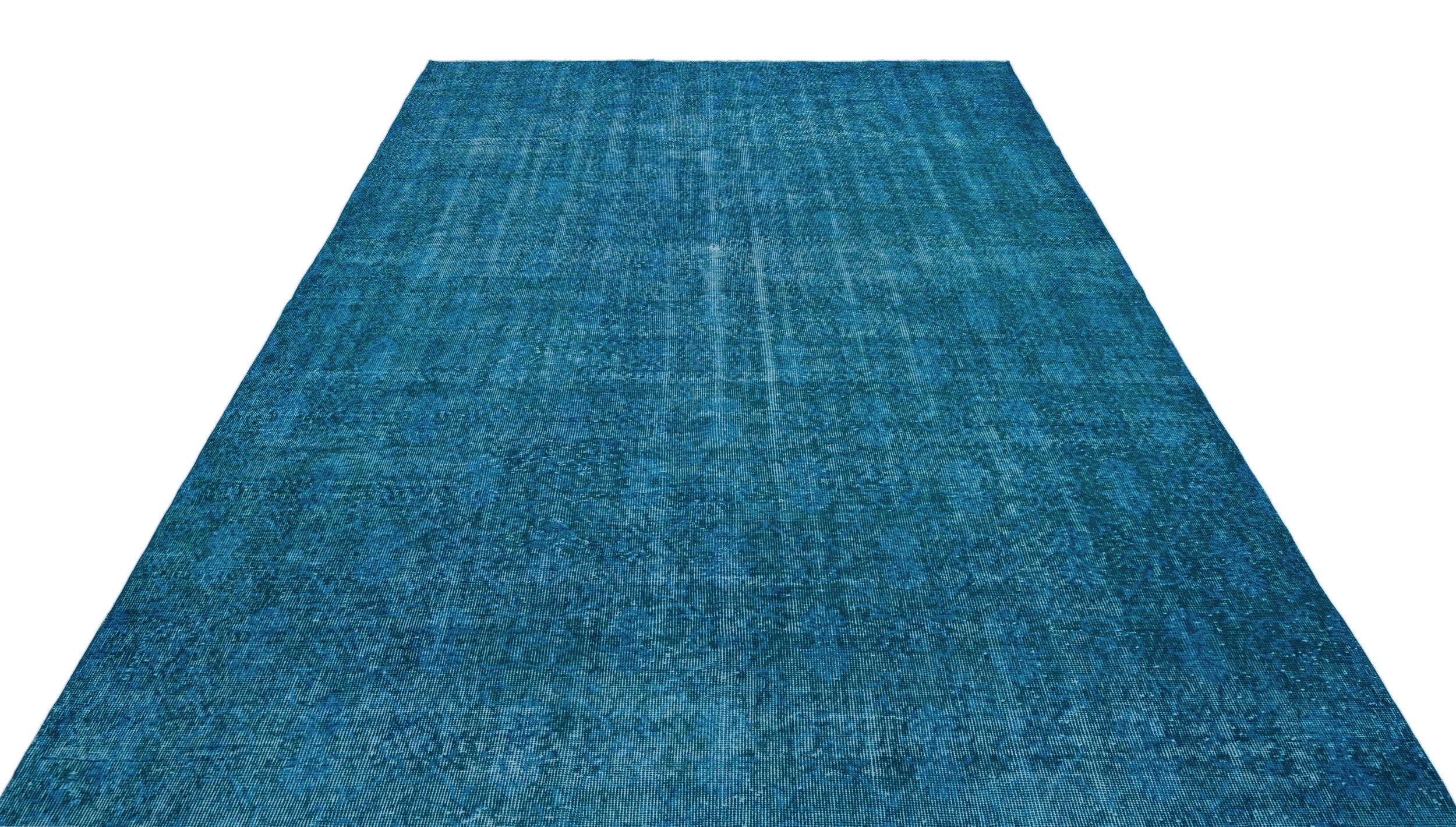 Turquoise  Over Dyed Vintage Rug 7'1'' x 10'11'' ft 216 x 334 cm