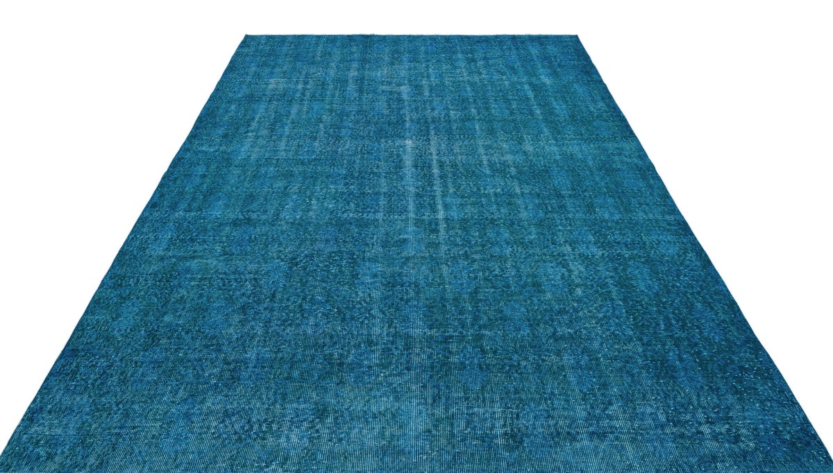 Turquoise  Over Dyed Vintage Rug 7&#39;1&#39;&#39; x 10&#39;11&#39;&#39; ft 216 x 334 cm