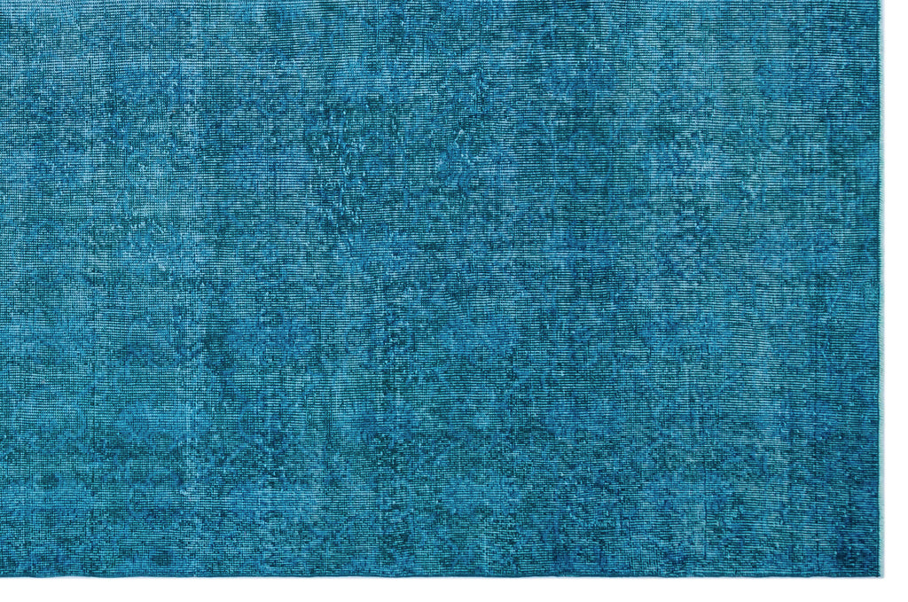 Turquoise  Over Dyed Vintage Rug 7'1'' x 10'11'' ft 216 x 334 cm