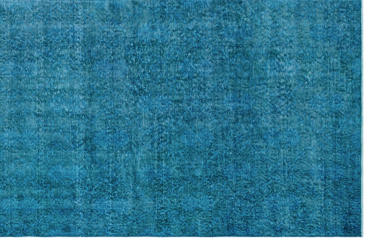Turquoise  Over Dyed Vintage Rug 7&#39;1&#39;&#39; x 10&#39;11&#39;&#39; ft 216 x 334 cm