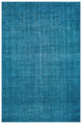 Turquoise  Over Dyed Vintage Rug 7'1'' x 10'11'' ft 216 x 334 cm