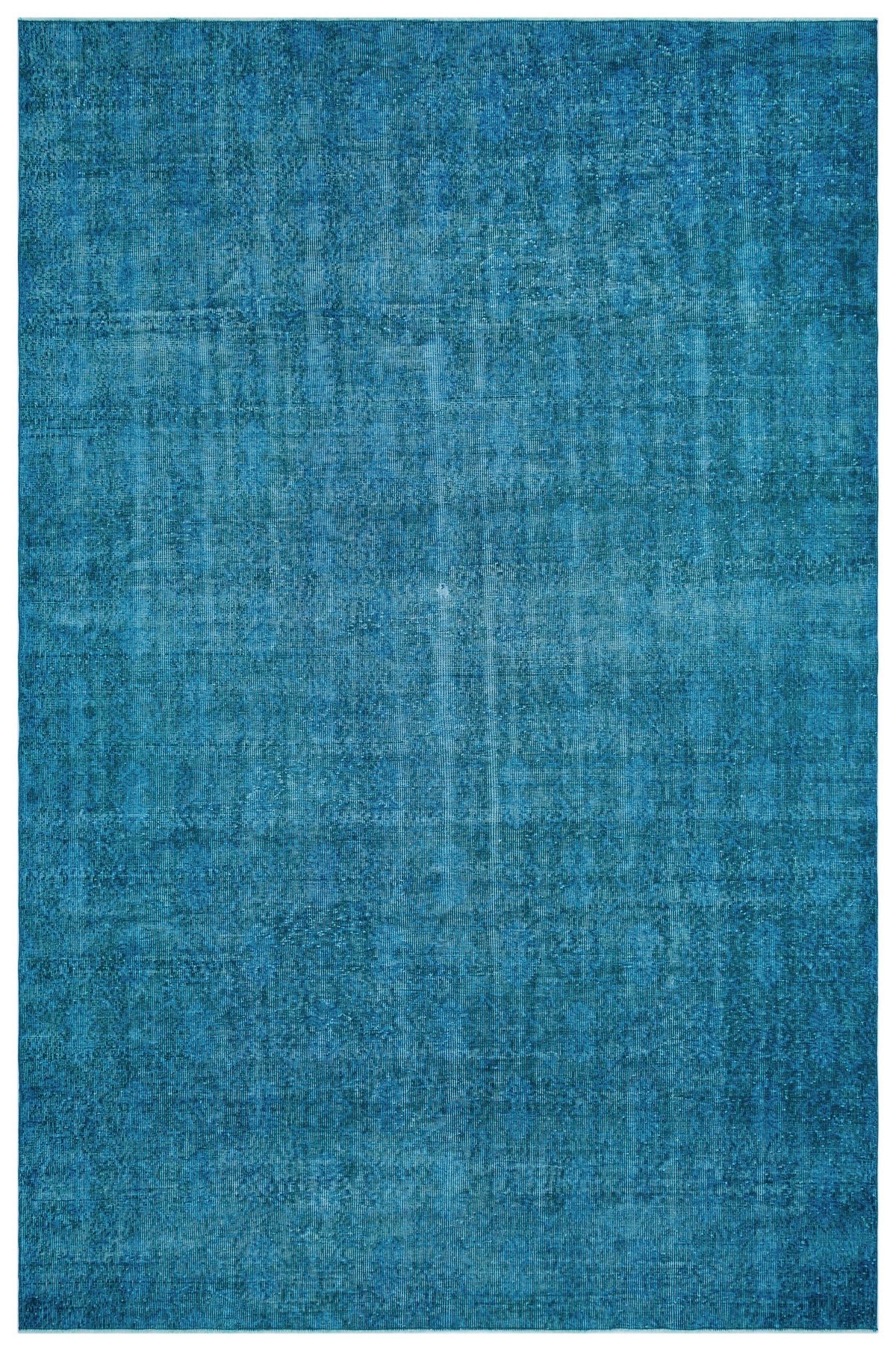 Turquoise  Over Dyed Vintage Rug 7&#39;1&#39;&#39; x 10&#39;11&#39;&#39; ft 216 x 334 cm