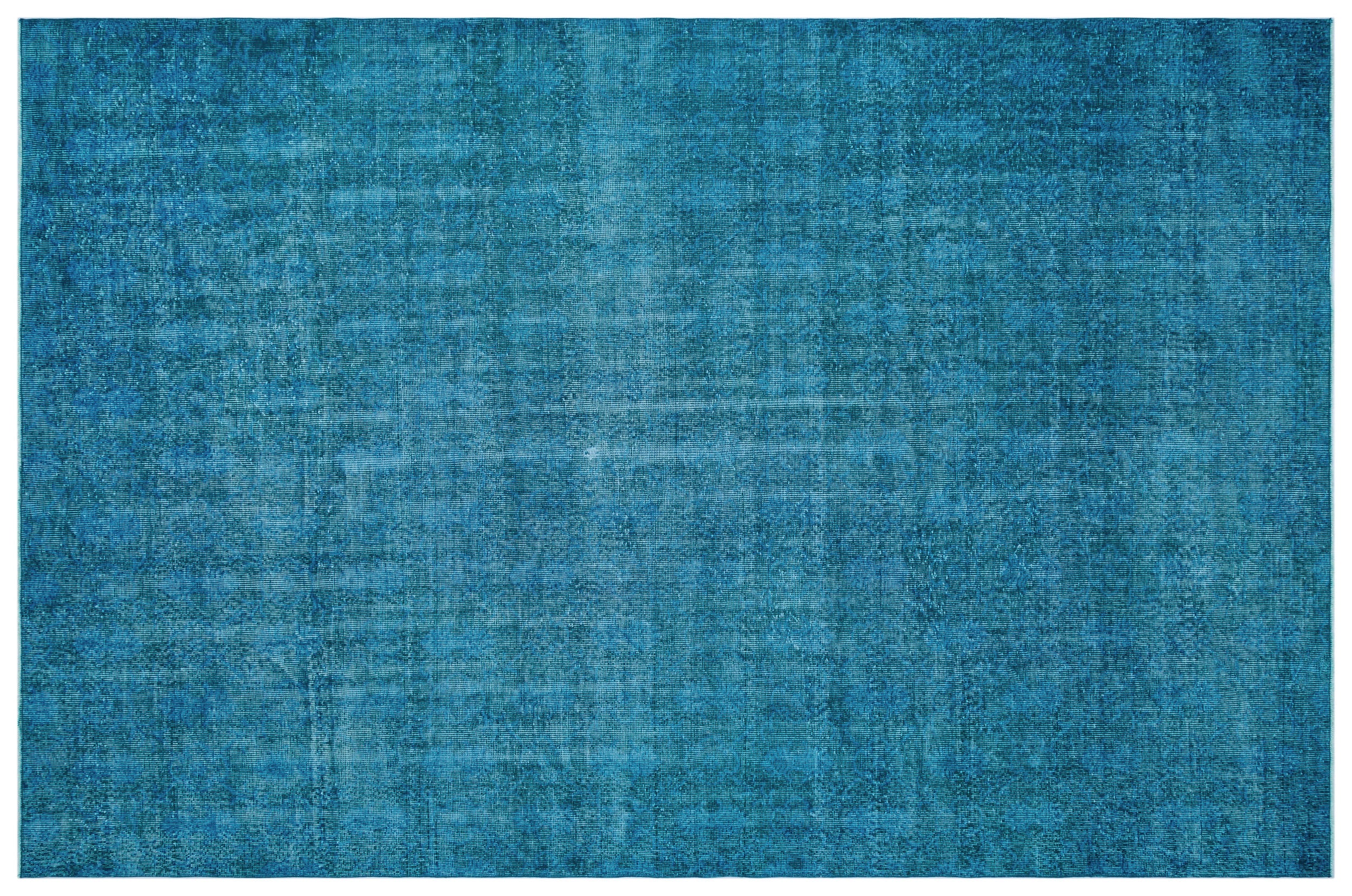 Turquoise  Over Dyed Vintage Rug 7'1'' x 10'11'' ft 216 x 334 cm