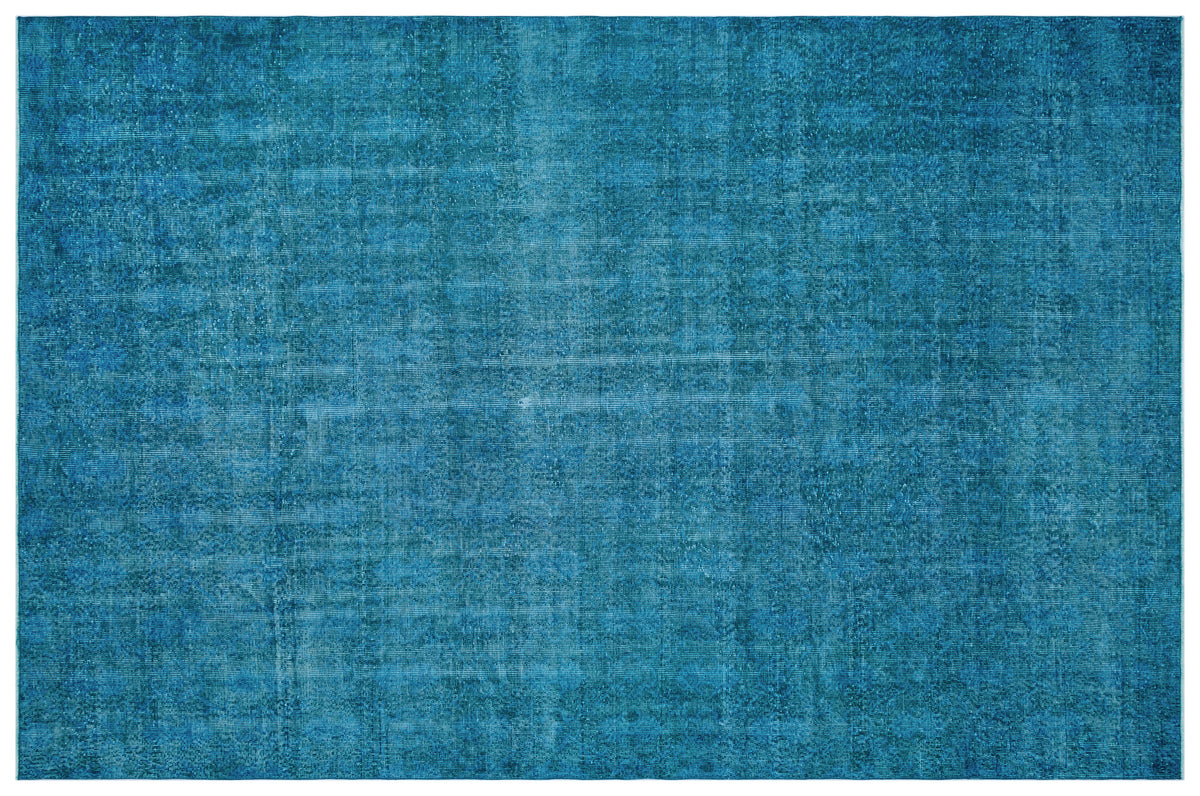 Turquoise  Over Dyed Vintage Rug 7&#39;1&#39;&#39; x 10&#39;11&#39;&#39; ft 216 x 334 cm