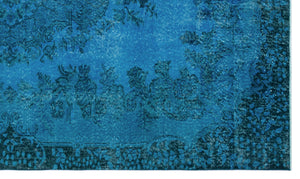 Turquoise  Over Dyed Vintage Rug 5'10'' x 10'1'' ft 179 x 307 cm