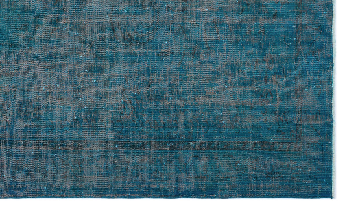 Turquoise  Over Dyed Vintage Rug 5&#39;3&#39;&#39; x 8&#39;10&#39;&#39; ft 160 x 270 cm