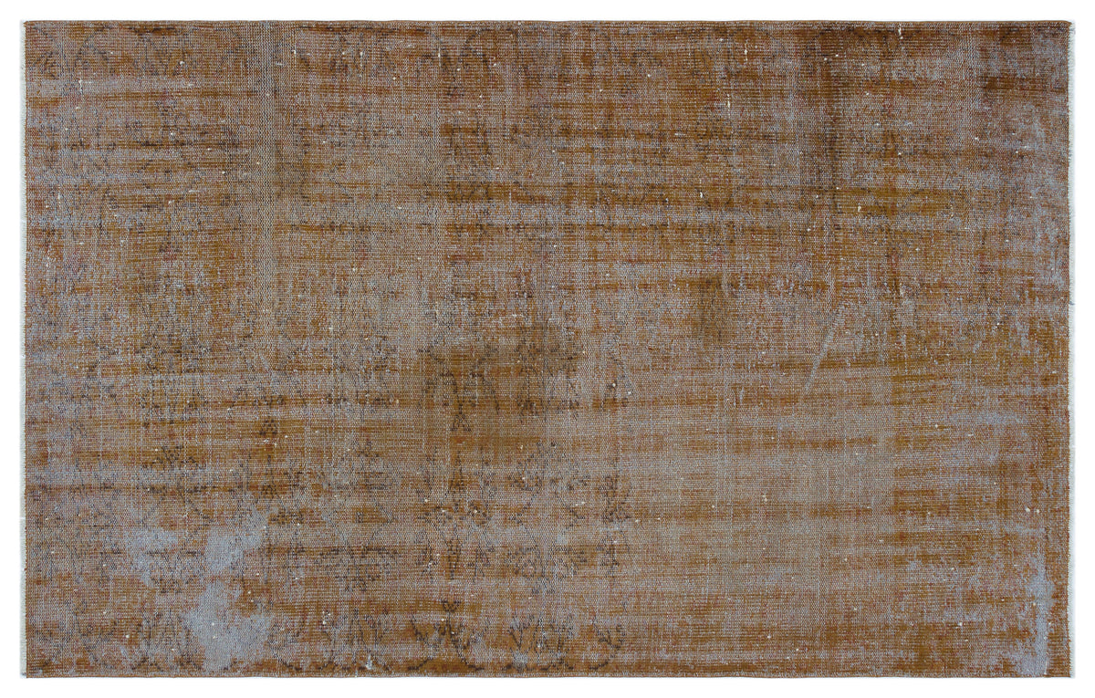 Brown Over Dyed Vintage Rug 4&#39;12&#39;&#39; x 7&#39;9&#39;&#39; ft 152 x 235 cm