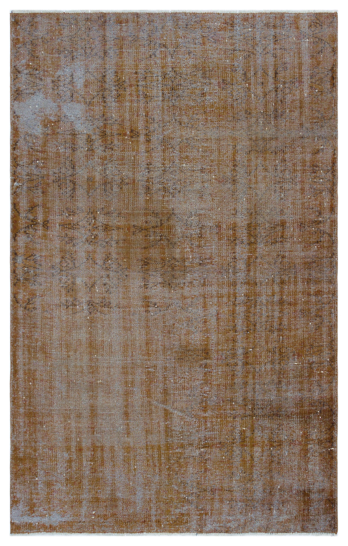 Brown Over Dyed Vintage Rug 4&#39;12&#39;&#39; x 7&#39;9&#39;&#39; ft 152 x 235 cm