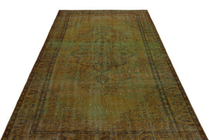 Brown Over Dyed Vintage Rug 5'4'' x 8'9'' ft 163 x 267 cm