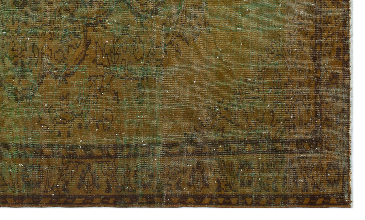 Brown Over Dyed Vintage Rug 5&#39;4&#39;&#39; x 8&#39;9&#39;&#39; ft 163 x 267 cm