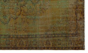 Brown Over Dyed Vintage Rug 5'4'' x 8'9'' ft 163 x 267 cm