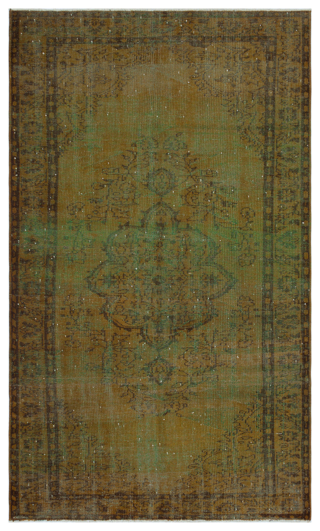 Brown Over Dyed Vintage Rug 5'4'' x 8'9'' ft 163 x 267 cm