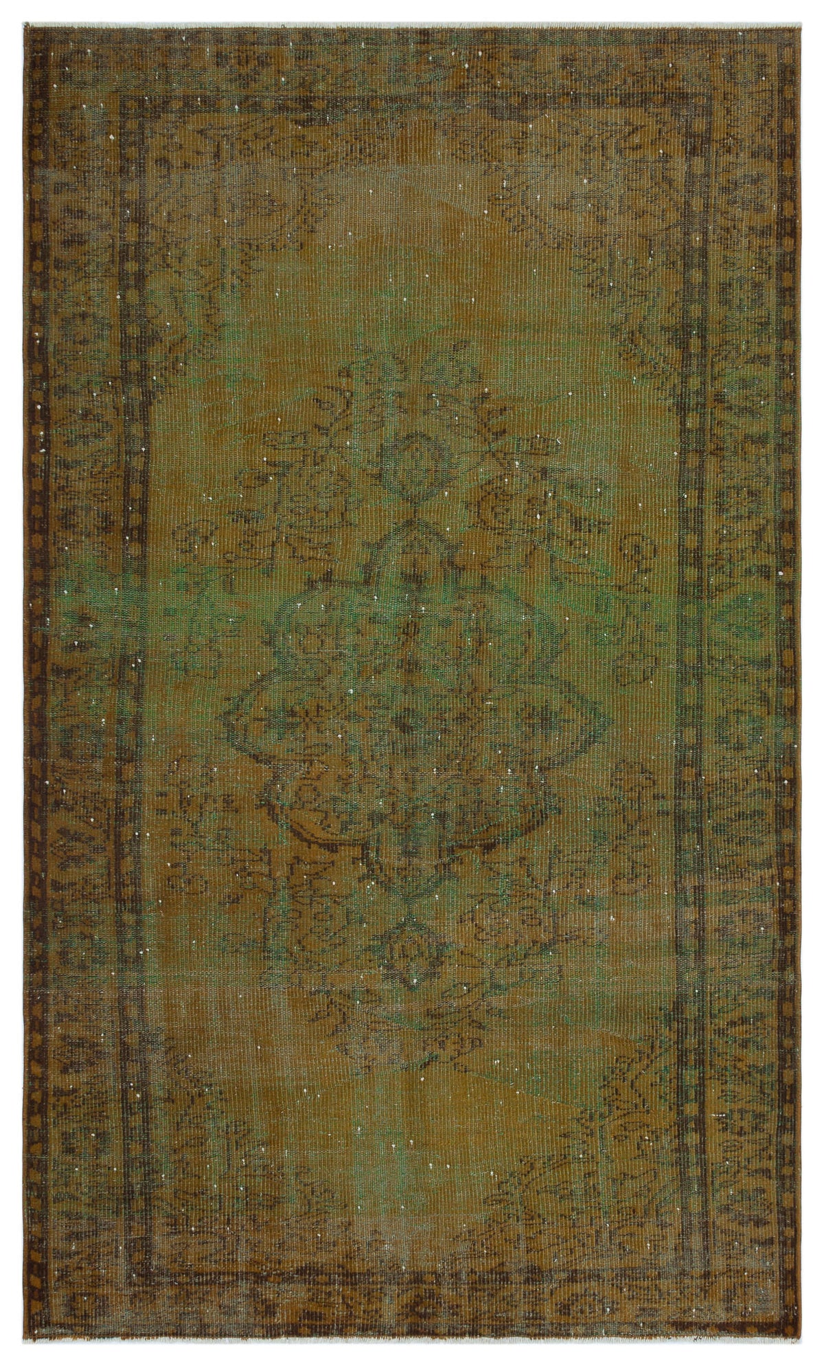 Brown Over Dyed Vintage Rug 5&#39;4&#39;&#39; x 8&#39;9&#39;&#39; ft 163 x 267 cm