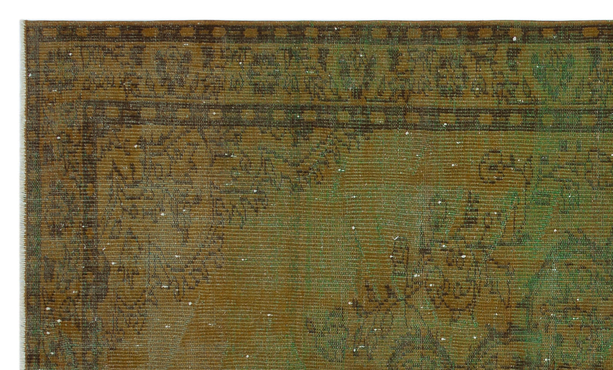 Brown Over Dyed Vintage Rug 5&#39;4&#39;&#39; x 8&#39;9&#39;&#39; ft 163 x 267 cm