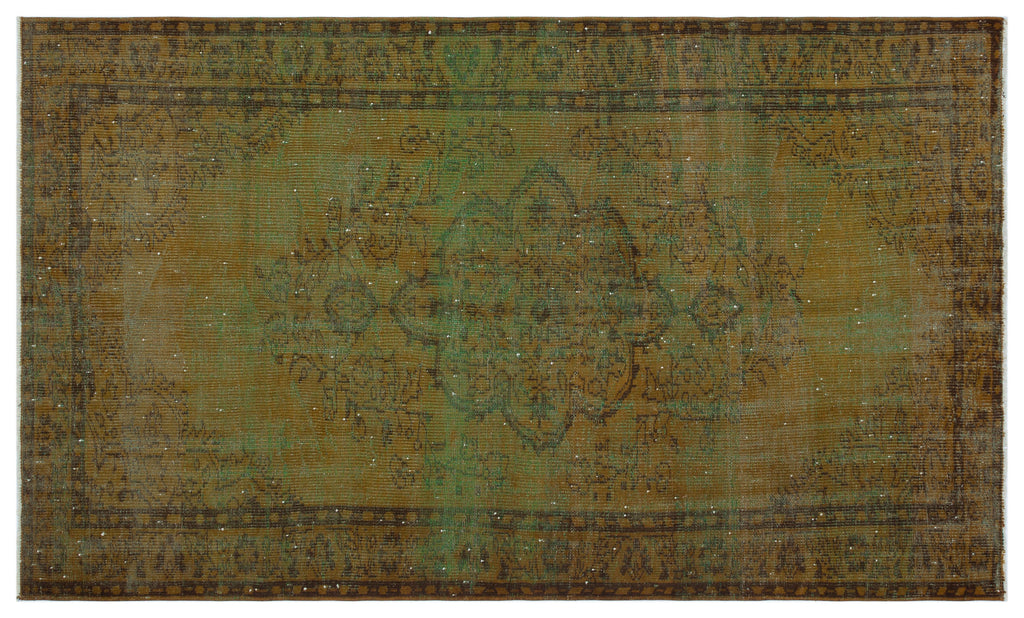 Brown Over Dyed Vintage Rug 5'4'' x 8'9'' ft 163 x 267 cm