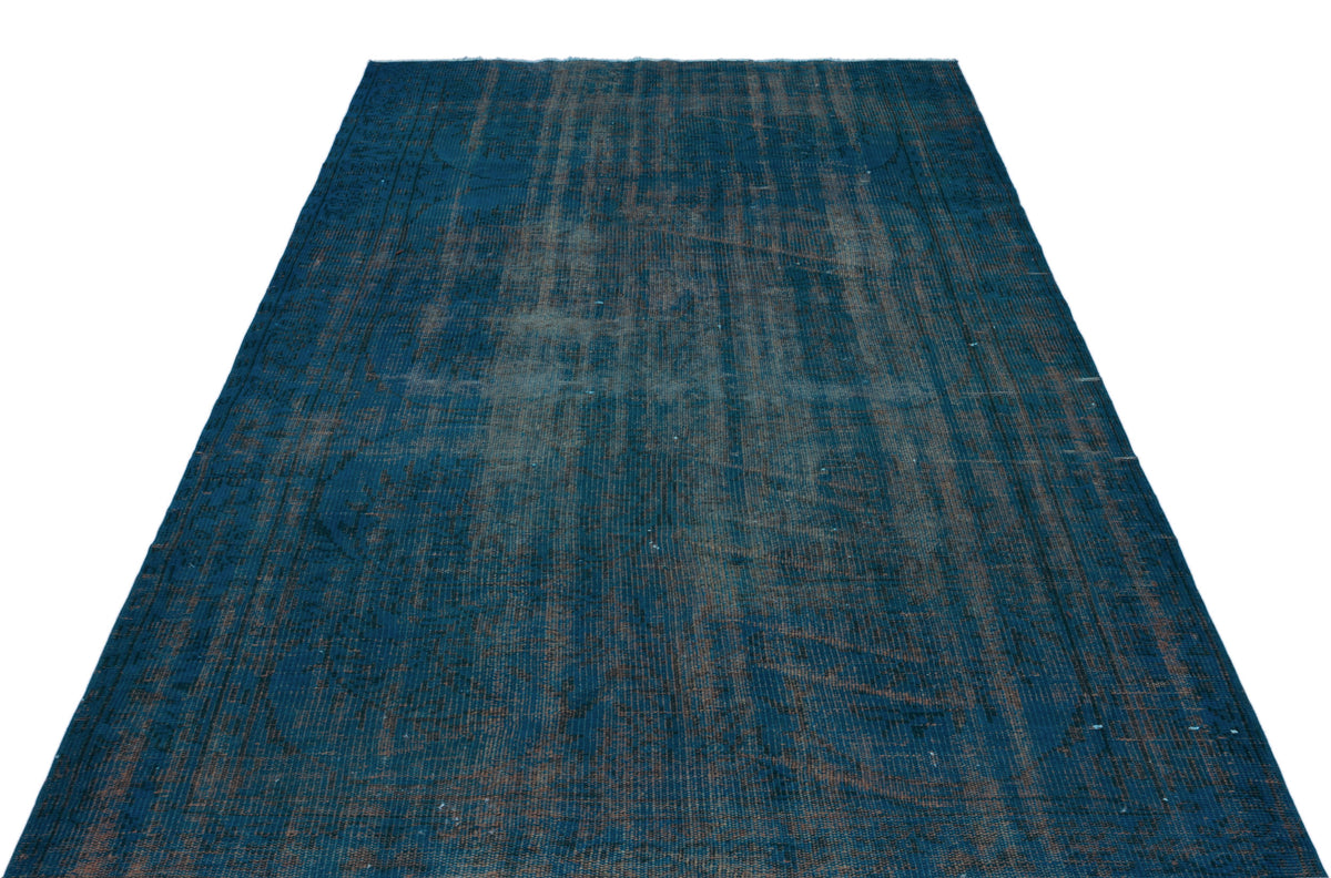 Turquoise  Over Dyed Vintage Rug 5&#39;4&#39;&#39; x 8&#39;8&#39;&#39; ft 162 x 265 cm