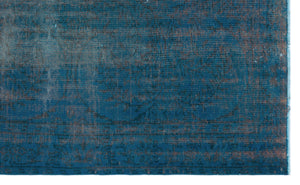 Turquoise  Over Dyed Vintage Rug 5'4'' x 8'8'' ft 162 x 265 cm