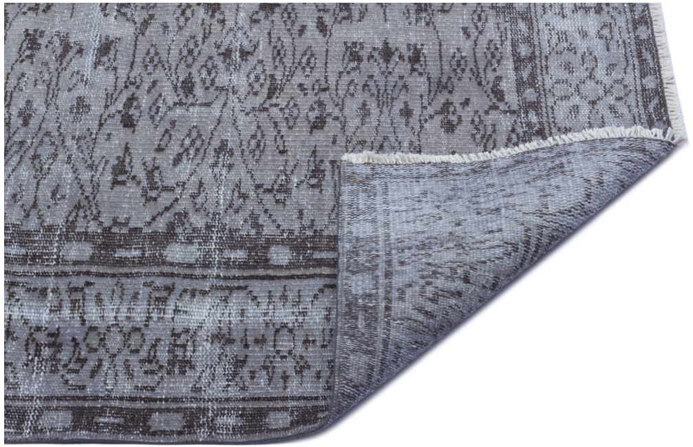 Retro Design Gray Over Dyed Vintage Rug 5&#39;11&#39;&#39; x 9&#39;6&#39;&#39; ft 180 x 290 cm