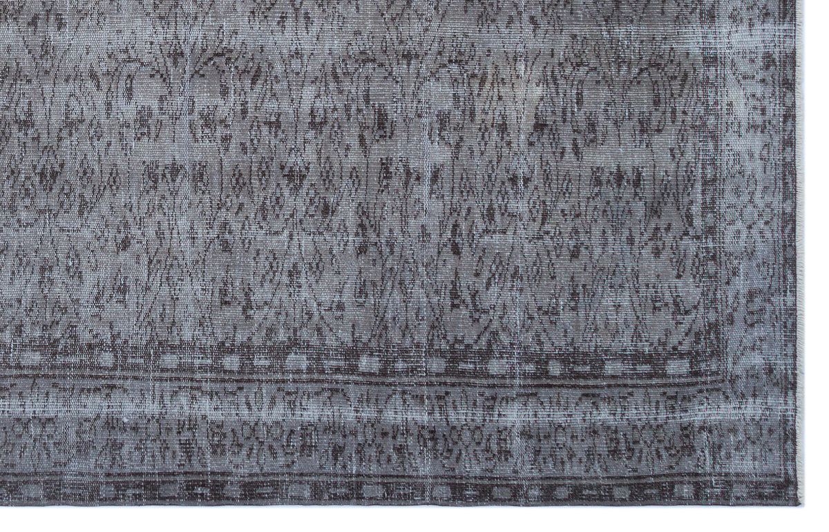 Gray Over Dyed Vintage Rug 5&#39;11&#39;&#39; x 9&#39;6&#39;&#39; ft 180 x 290 cm