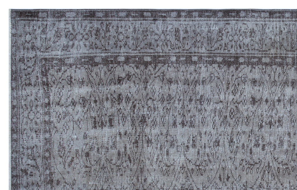 Gray Over Dyed Vintage Rug 5'11'' x 9'6'' ft 180 x 290 cm