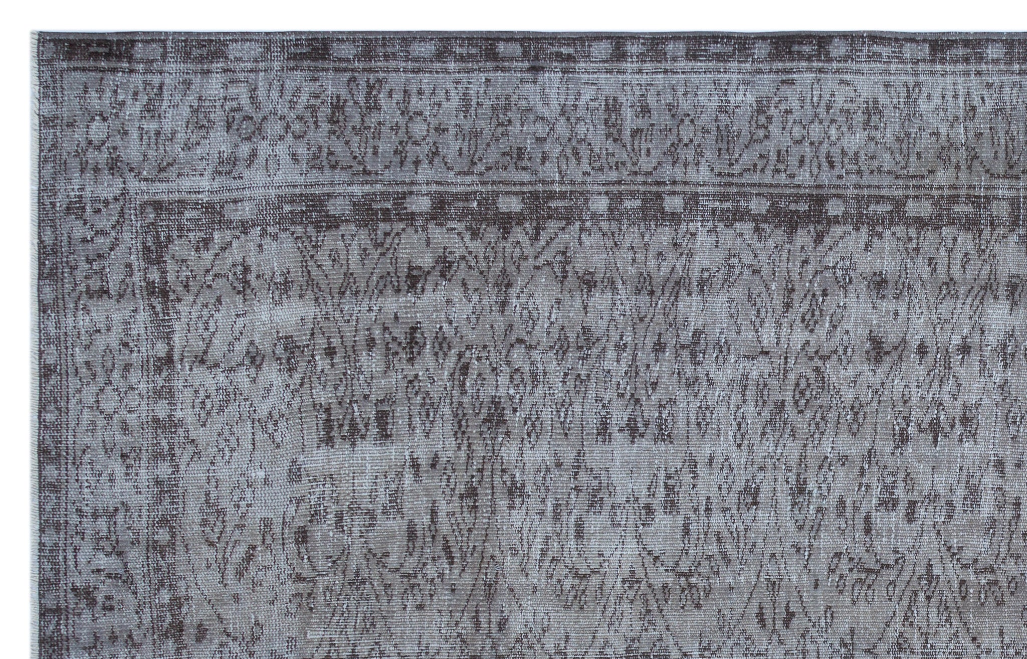 Gray Over Dyed Vintage Rug 5'11'' x 9'6'' ft 180 x 290 cm