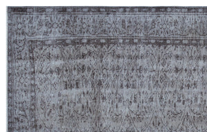 Gray Over Dyed Vintage Rug 5'11'' x 9'6'' ft 180 x 290 cm