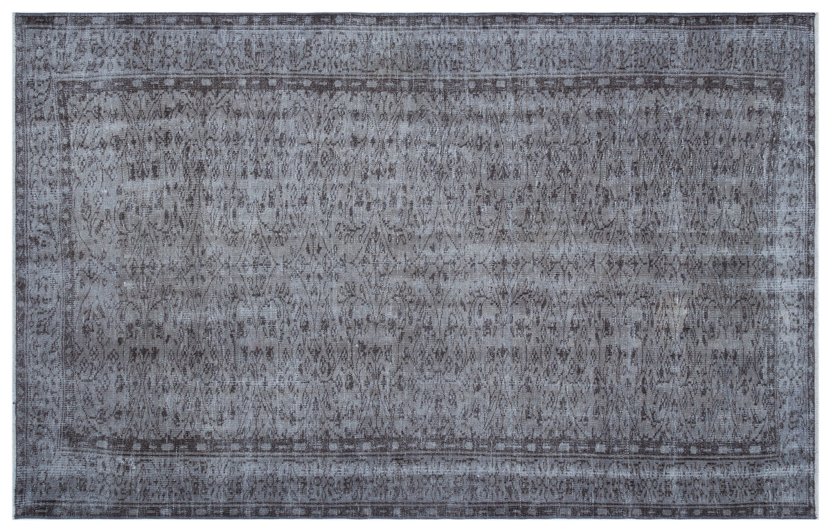 Gray Over Dyed Vintage Rug 5&#39;11&#39;&#39; x 9&#39;6&#39;&#39; ft 180 x 290 cm