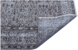 Retro Design Gray Over Dyed Vintage Rug 5'11'' x 9'6'' ft 180 x 290 cm