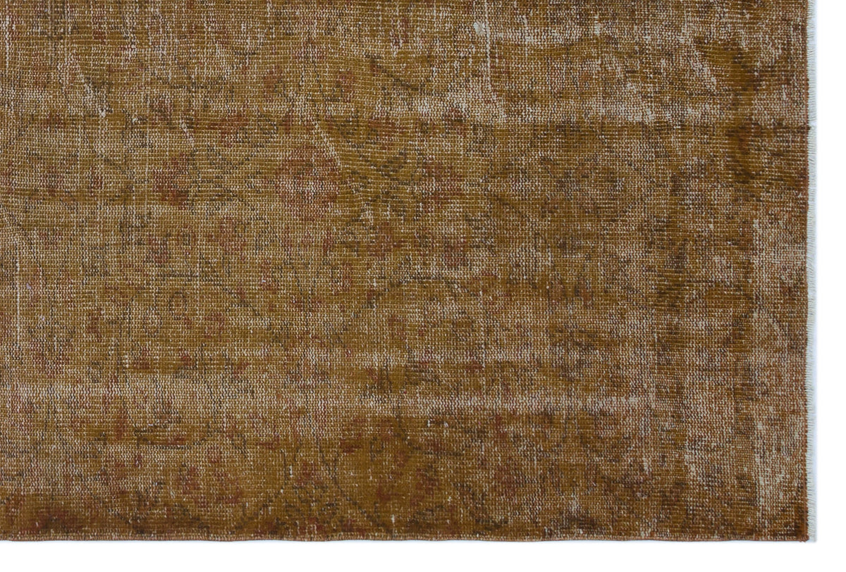 Brown Over Dyed Vintage Rug 5&#39;4&#39;&#39; x 7&#39;10&#39;&#39; ft 163 x 240 cm