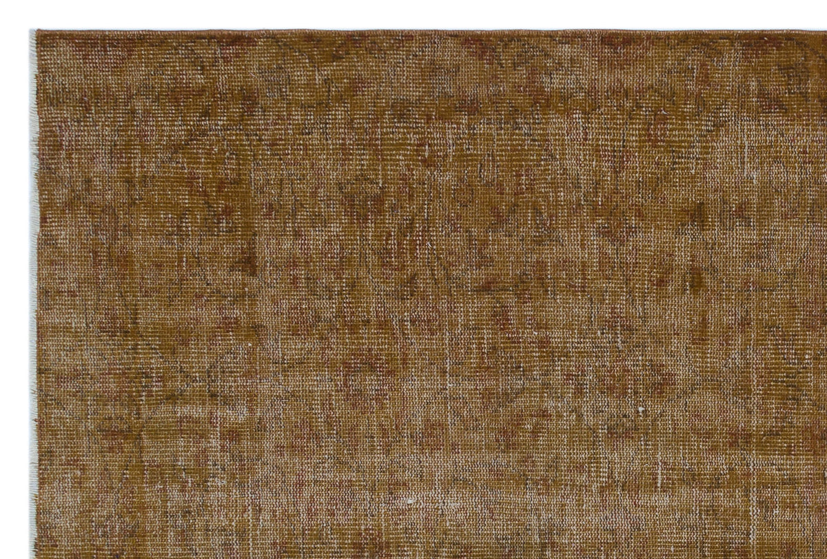 Brown Over Dyed Vintage Rug 5&#39;4&#39;&#39; x 7&#39;10&#39;&#39; ft 163 x 240 cm