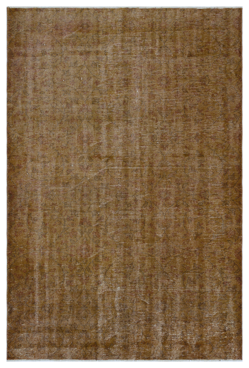 Brown Over Dyed Vintage Rug 5'4'' x 7'10'' ft 163 x 240 cm